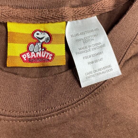 Peanuts Charlie Brown Snoopy Halloween Great Pumpkin Mens XL Brown Short Sleeve - Picture 2 of 5